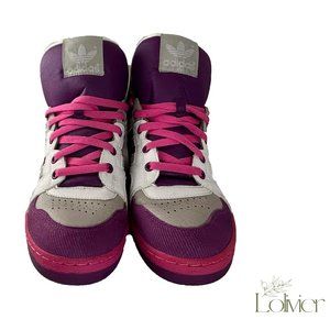 Purple and Pink Adidas High Tops